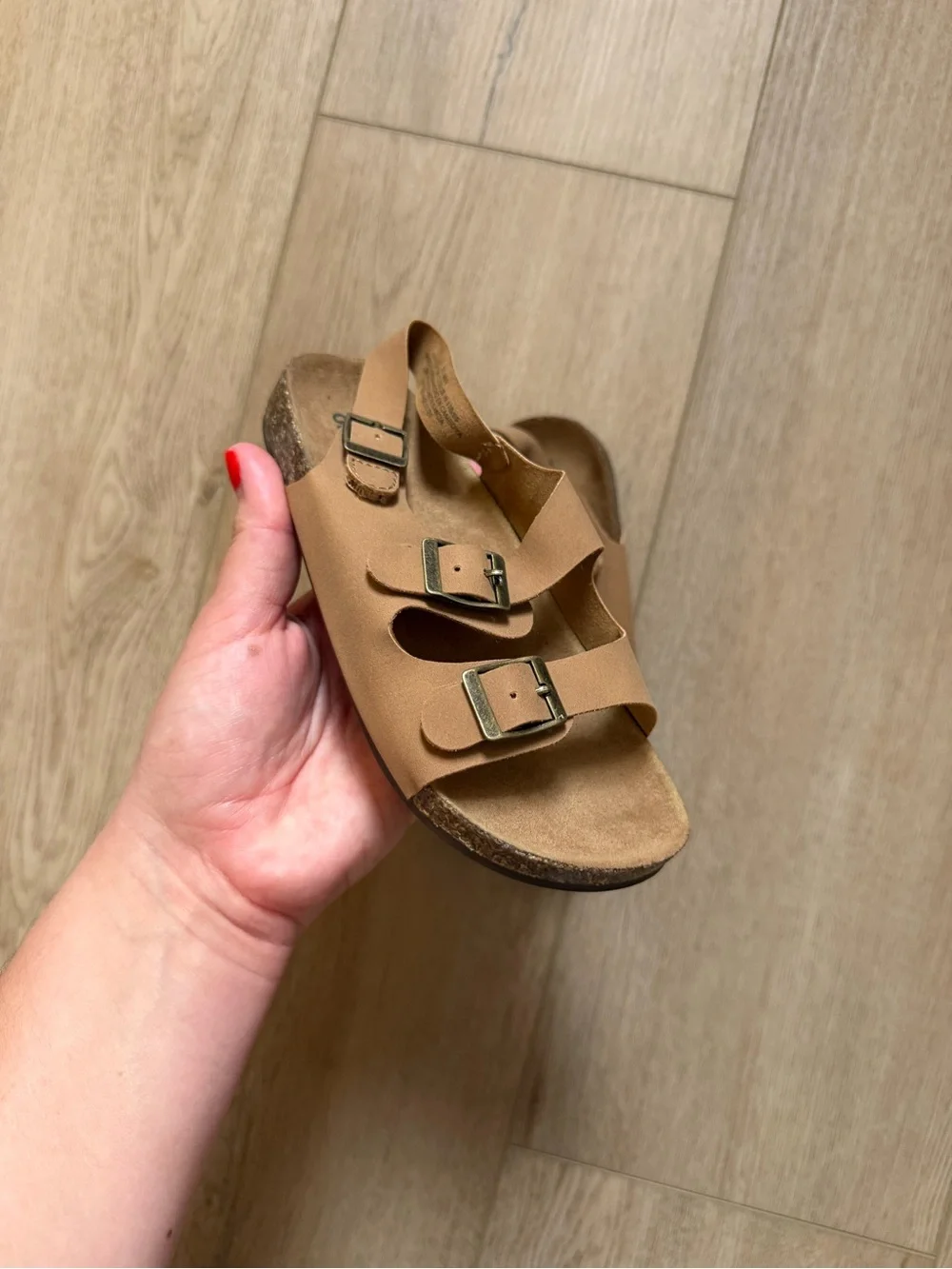 Old Navy Tan Triple Buckle Kids Sandals